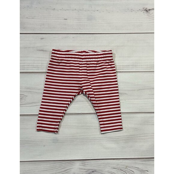 George Baby Red White Stripe Leggings Pants 0-3M Christmas Holiday Elf Costume - Picture 1 of 3